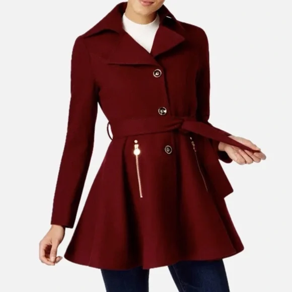 INC International Concepts
I.N.C. Skirted Peacoat Burgundy - Picture 1 of 9